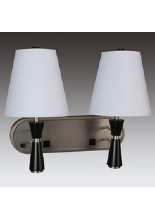 hotel guest room wall light sconce lamp fabric and burshed nickle with outlet usb WOOD and switch ITME 511201815127 8