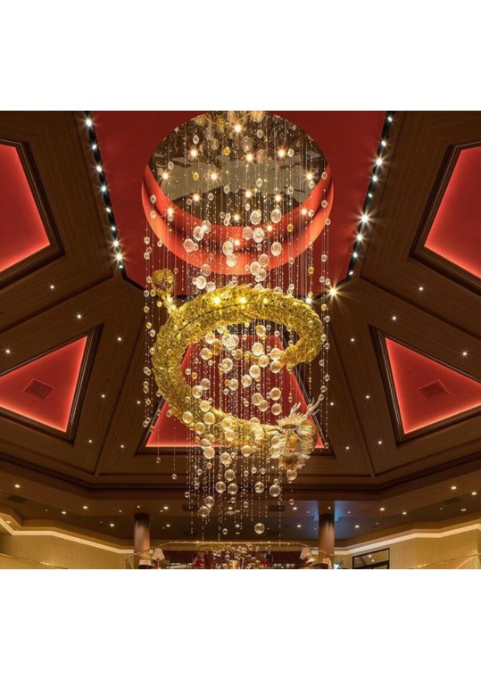 bespoke lighting made by glass and steel for casino